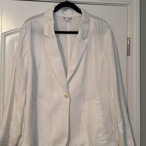 J. Jill Classic white linen blazer